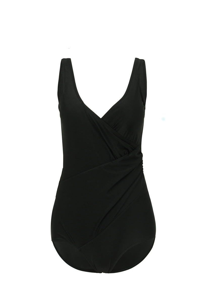 Damen Eleganter Wickel-Badeanzug mit modellierenden Einsätzen EB