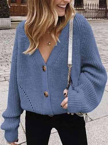 EB | Damen Strickjacke mit Puffärmeln
