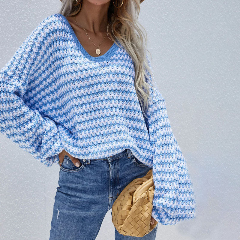 EB | Gestreifter Strickpullover Für Modische Looks