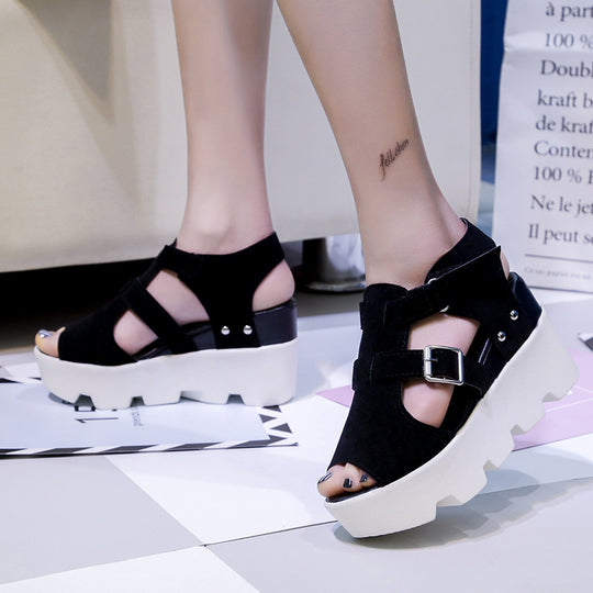 Damen Wedge-Sandalen mit verstellbaren Riemen und rutschfester Sohle EB