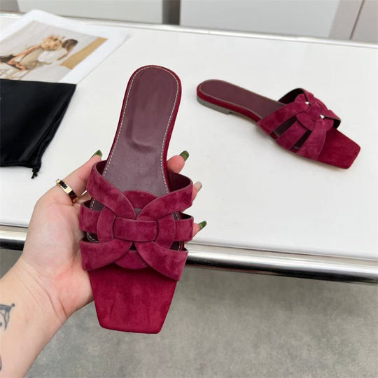 EB | Damenmode Einfache Kreuz Mittel-Hoch Schuhe