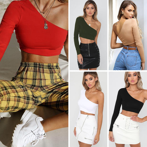 Damen Schulterfreies Crop-Top EB