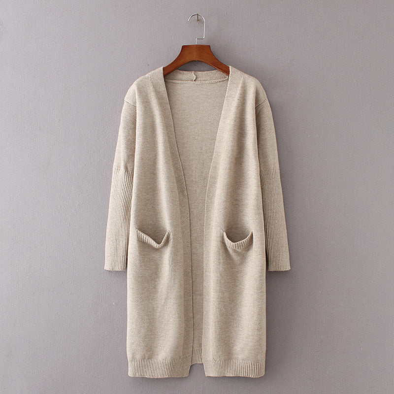 Damen Strickmantel mit tiefen Taschen und minimalistischer Silhouette EB