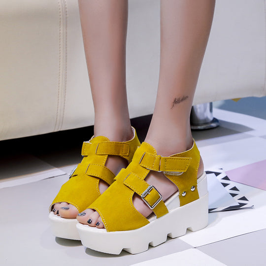 Damen Wedge-Sandalen mit verstellbaren Riemen und rutschfester Sohle EB