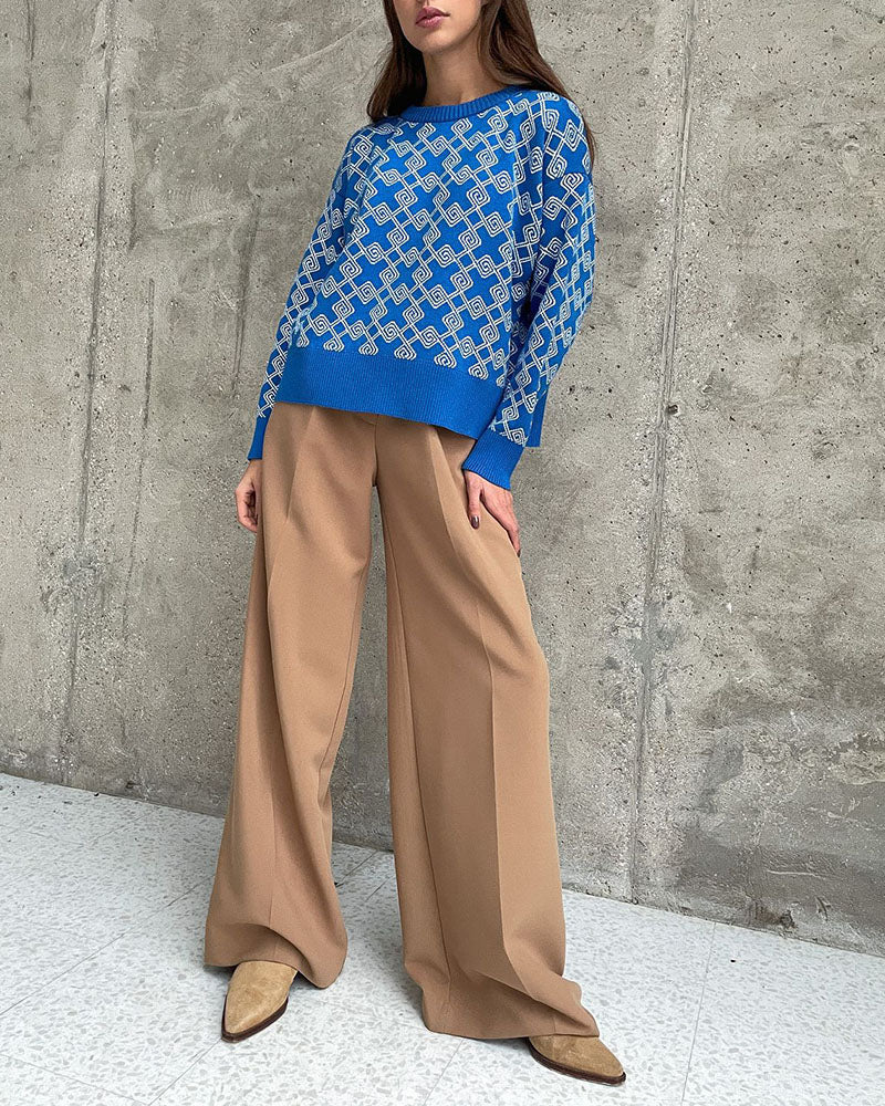 EB | Muster Strickpullover Weich und Trendy Statement-look