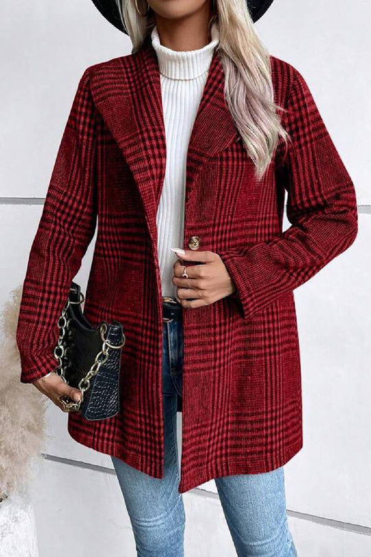 EB | Kollektion Karierter Kragen Langarmjacke