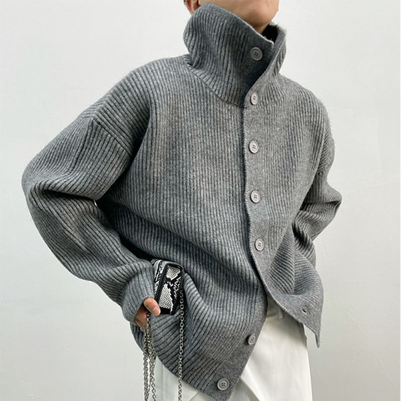 EB | Rippstrick-cardigan mit Knöpfen Weich und Warm Lässige Eleganz
