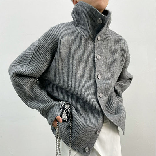 EB | Rippstrick-cardigan mit Knöpfen Weich und Warm Lässige Eleganz