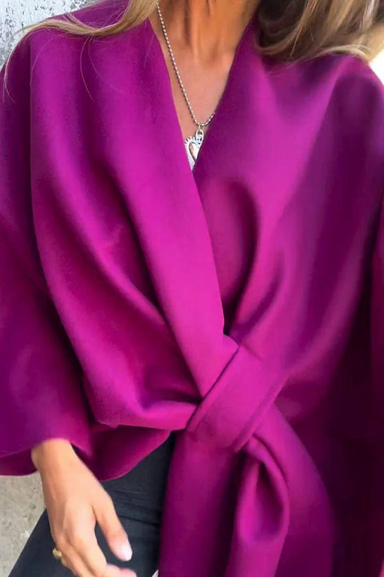 EB | lässige V-Ausschnitt Stola Cape Jacke