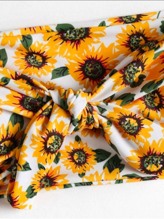 Damen Haarband mit verspieltem Sonnenblumenmuster EB