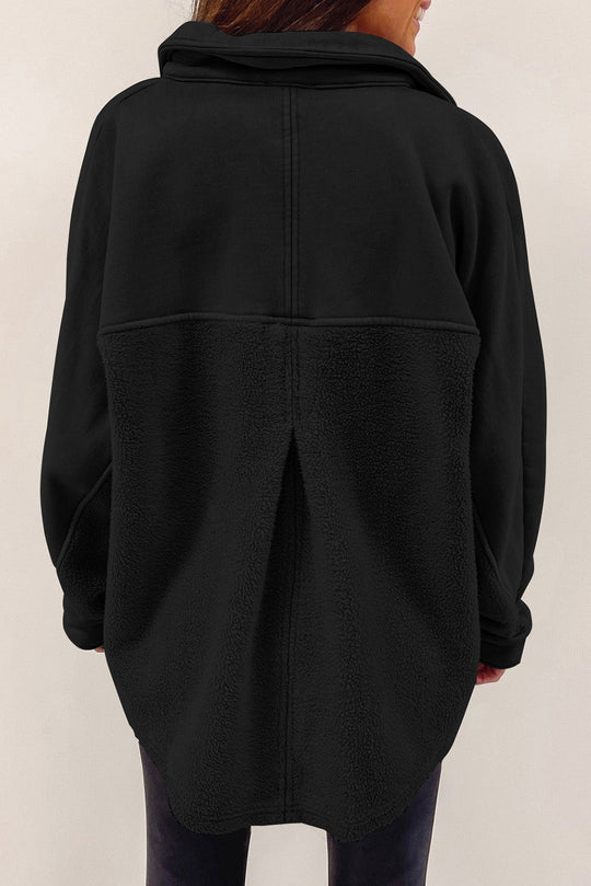 EB | Weiche Fleecejacke mit Großen Knöpfen Polyester Komfort und Warmer Stil