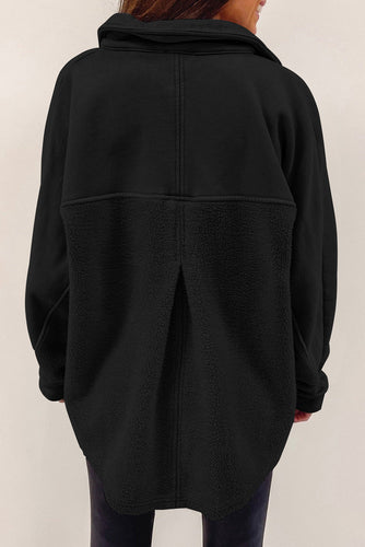 EB | Weiche Fleecejacke mit Großen Knöpfen Polyester Komfort und Warmer Stil