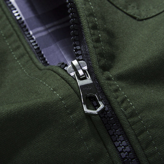 Herren lässige Utility-Jacke mit hoher Kragen und mehreren Taschen EB