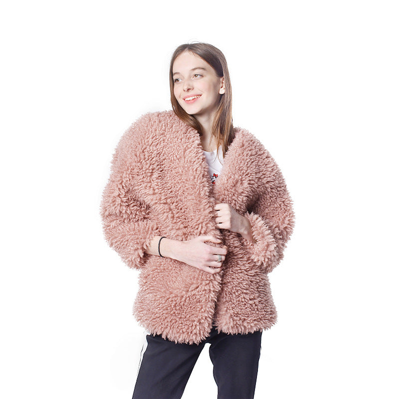 Damen Flauschige Teddyjacke EB