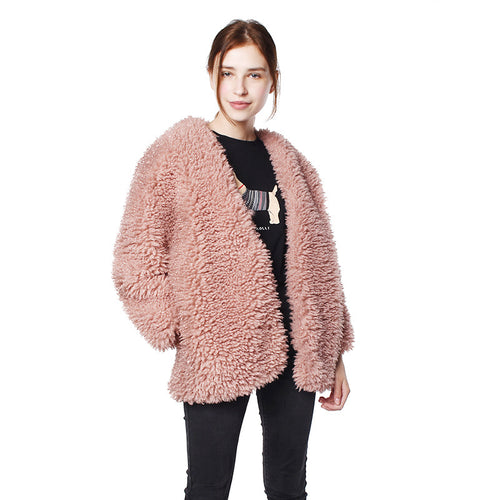 Damen Flauschige Teddyjacke EB