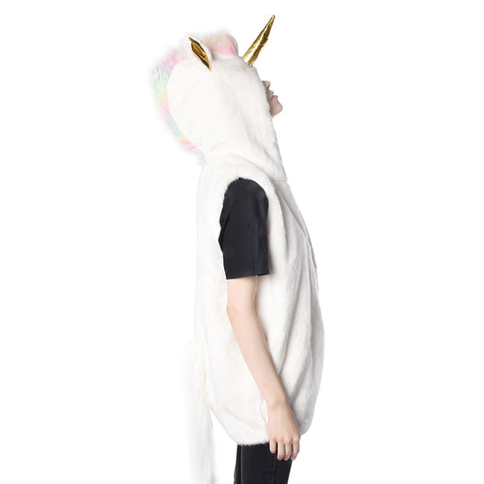 Damen Kuschelige Einhorn-Weste mit Kapuze EB