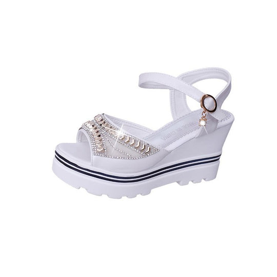 Damen Wedge-Sandalen mit funkelnden Akzenten und rutschfester Sohle EB