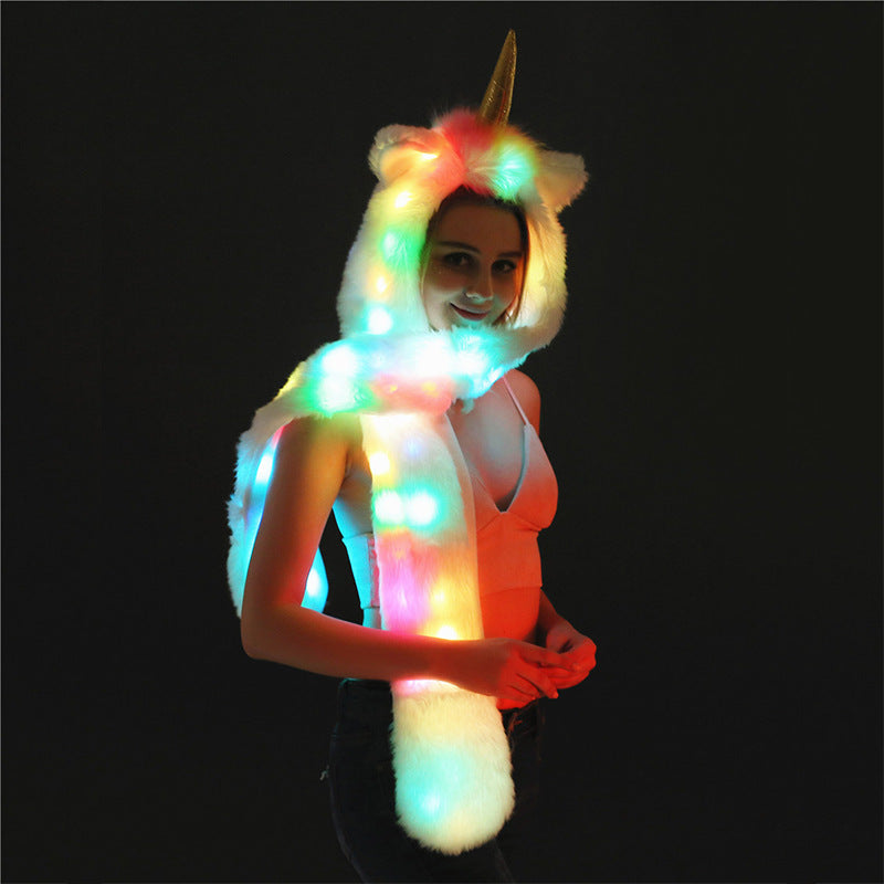 Damen LED Leuchtendes Einhorn-Schal EB