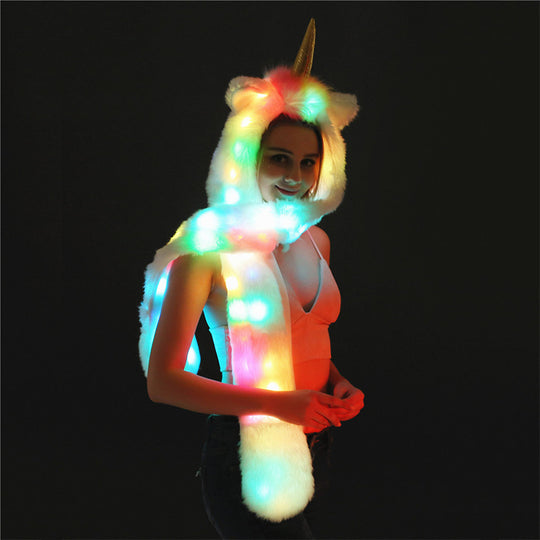 Damen LED Leuchtendes Einhorn-Schal EB