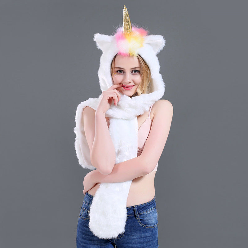 Damen LED Leuchtendes Einhorn-Schal EB