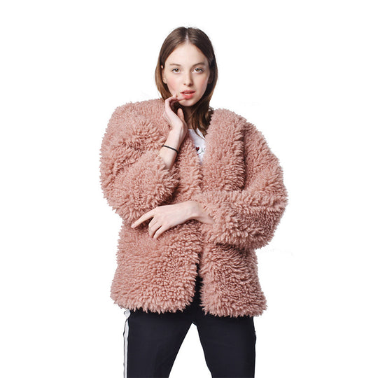 Damen Flauschige Teddyjacke EB