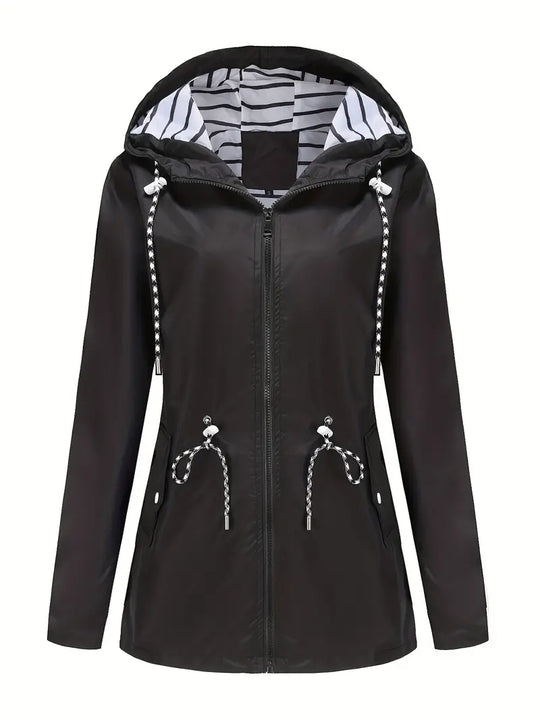 EB | Regenjacke - Wasserdicht mit Kapuze - Verstellbare Passform - Praktische Taschen