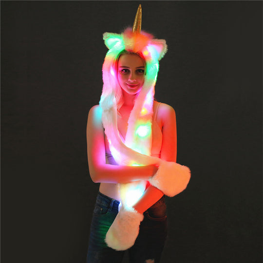 Damen LED Leuchtendes Einhorn-Schal EB