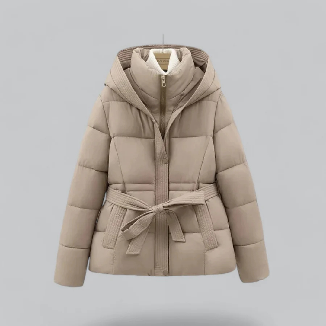 EB | Winter Puffer Gürtel Kapuze Jacke - Kurze