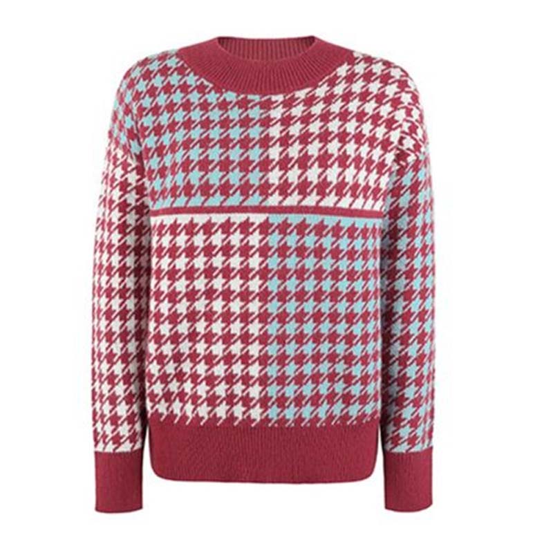EB | Geometrischer Strickpullover Mit Trendigem Muster