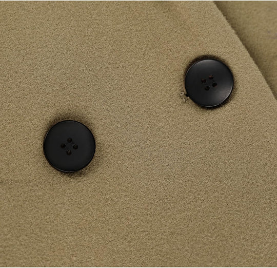 EB | Damen Winter Wollmantel mit spitzem Revers