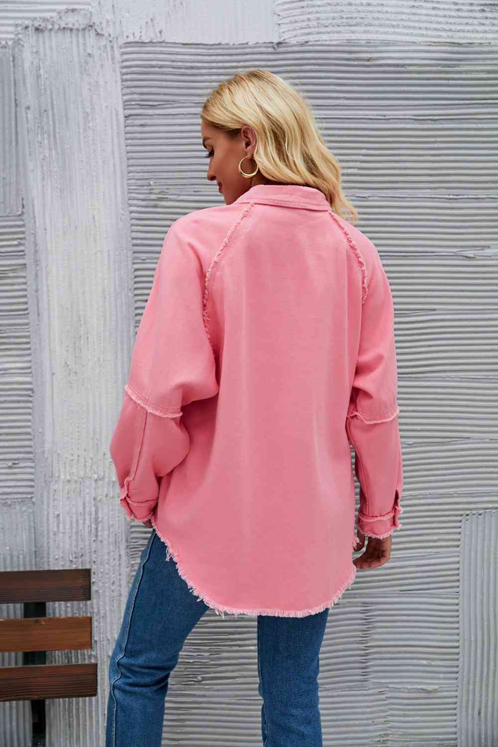 EB | Raw Hem Kragen Denimjacke
