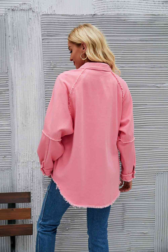 EB | Raw Hem Kragen Denimjacke