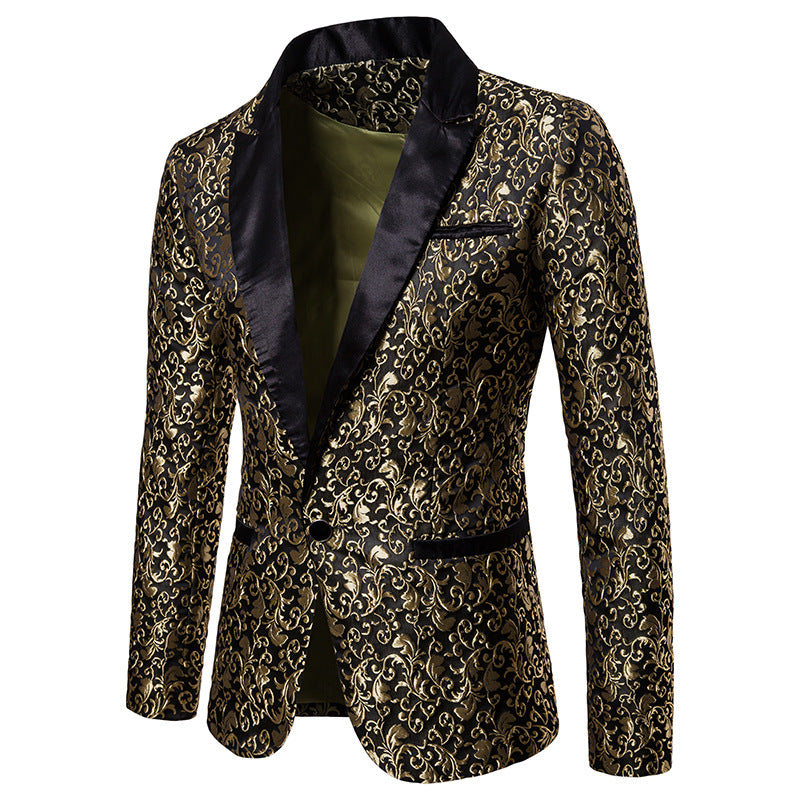 Herren nan ornamentales Smokingsakko mit Satinrevers und brokatstrukturierter Oberfläche EB