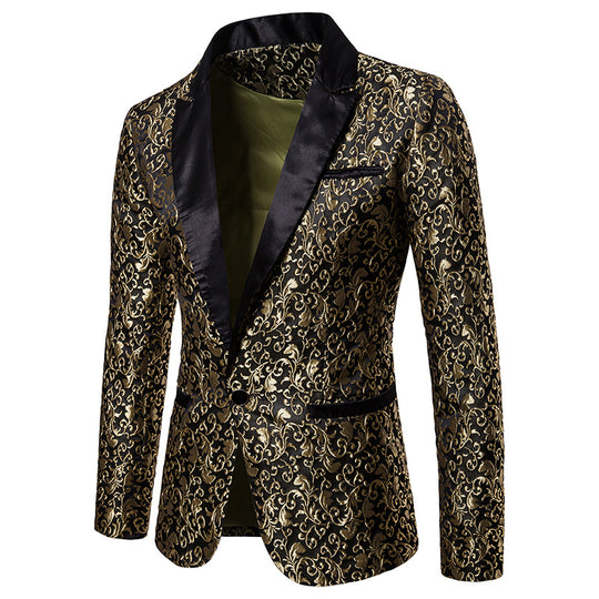 Herren nan ornamentales Smokingsakko mit Satinrevers und brokatstrukturierter Oberfläche EB