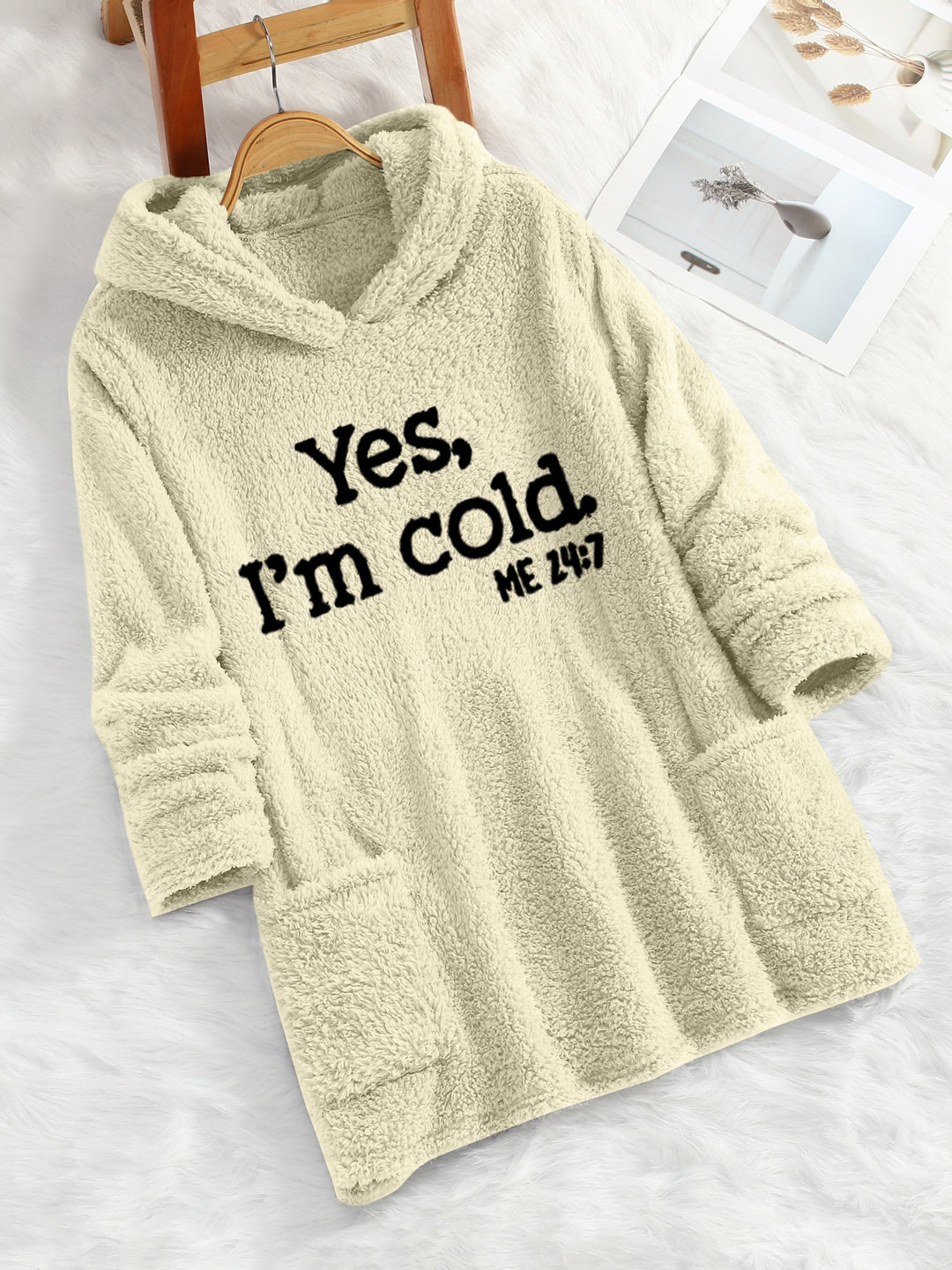 EB | Langer Hoodie mit Print Fleece Wärme und Komfort