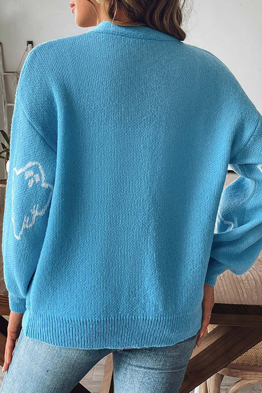 EB | Halloween-Geist-Button-Pullover