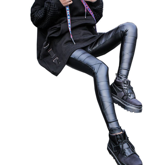 Damen Leggings im modischen look mit strukturierten Nähten EB
