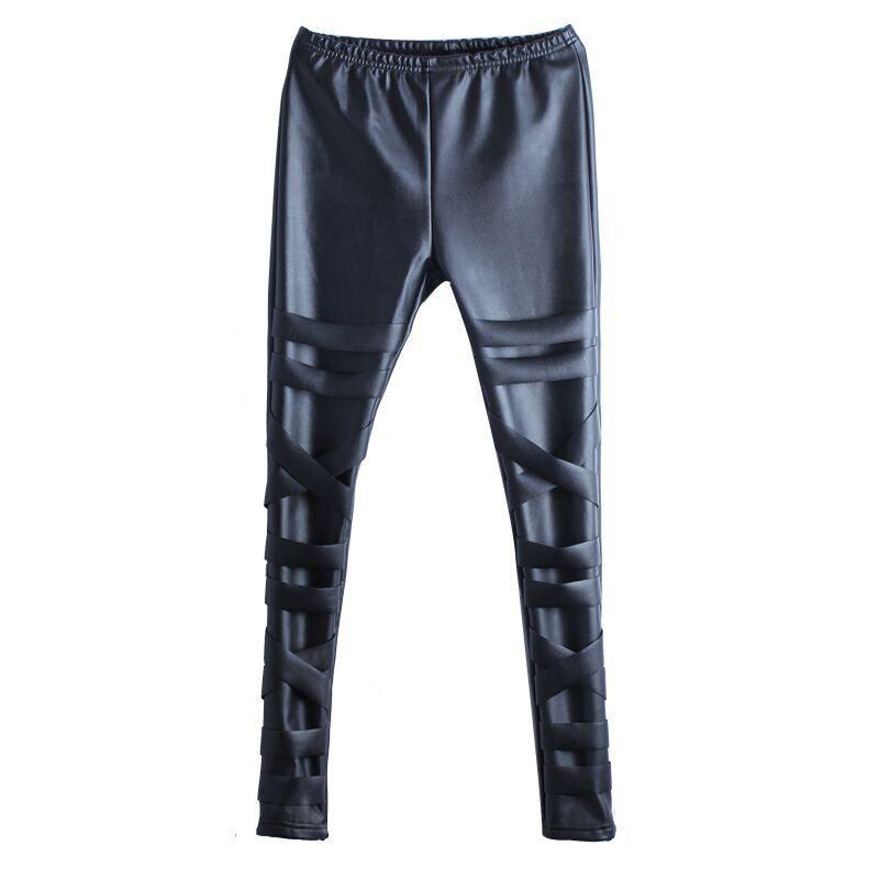 Damen Leggings im modischen look mit strukturierten Nähten EB