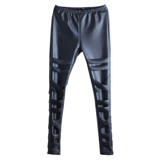Damen Leggings im modischen look mit strukturierten Nähten EB