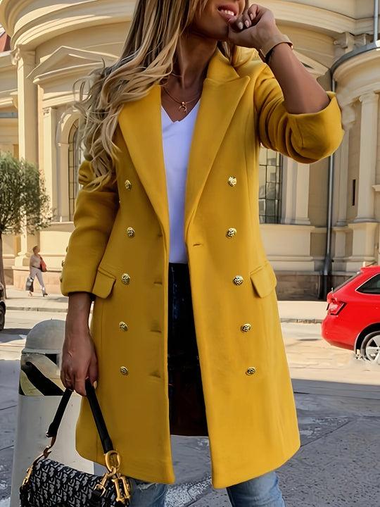 EB | Mantel Gelb - Damen Eleganter Langmantel