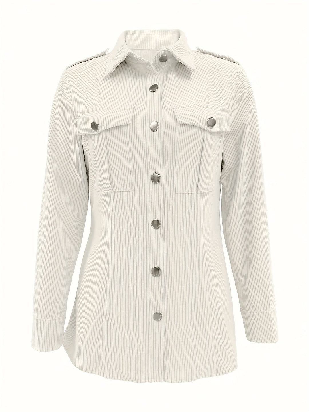 EB | Lete Jacke Aus Cord mit Druckknöpfen Polyester Lässig und Trendy