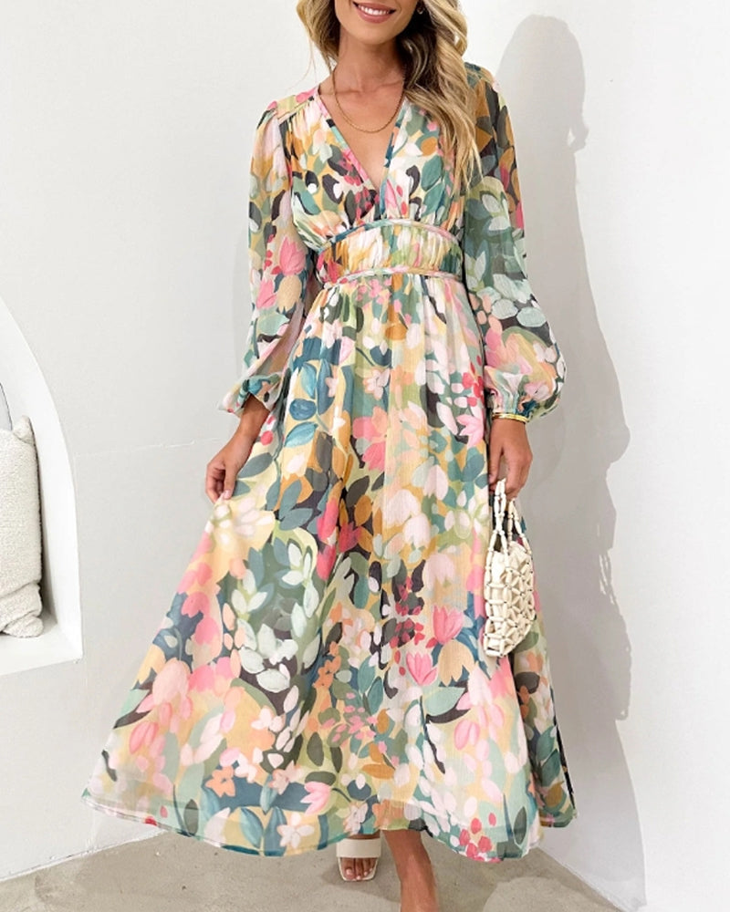 EB | Boho Blumen Maxi Kleid