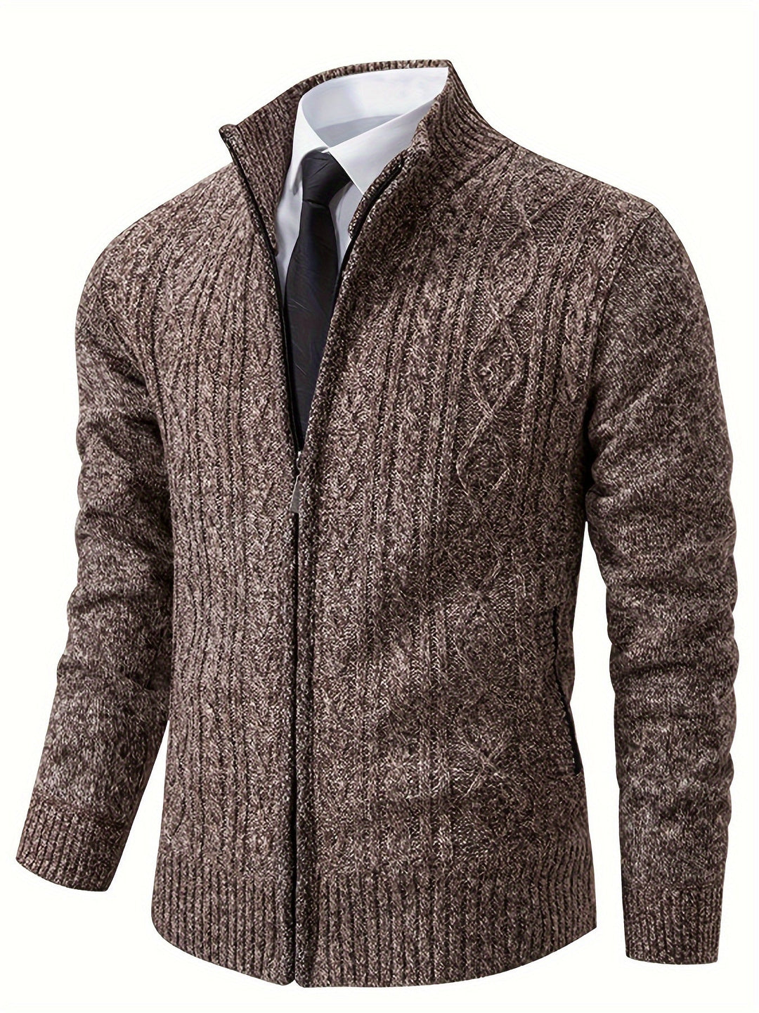 EB | Strickcardigan mit Reißverschluss und Muster Acryl Bequem und Warm
