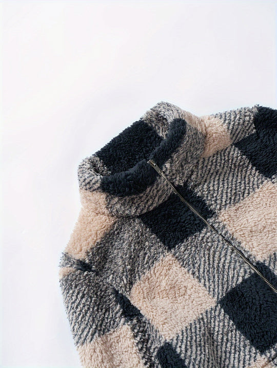 EB | Karierte Jacke Aus Weichem Material Polyester Bequem und Stilvoll