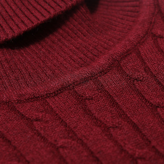 Herren Rollkragenpullover mit strukturiertem Zopfmuster EB