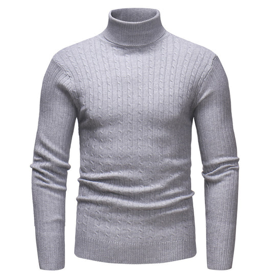 Herren Rollkragenpullover mit strukturiertem Zopfmuster EB