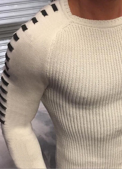 Herren strukturierter Pullover mit modernem Schnitt und kreativen Details EB