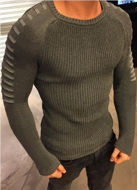 Herren Strickpullover mit innovativem Design und strukturierten Ärmeln EB