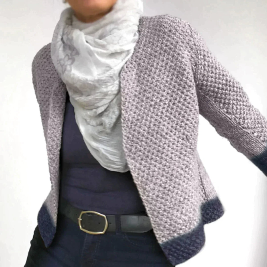 EB | Lila Langärmlige Strickjacke