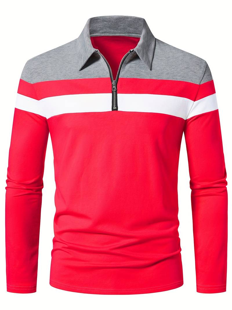 EB – langärmliges poloshirt mit reißverschluss